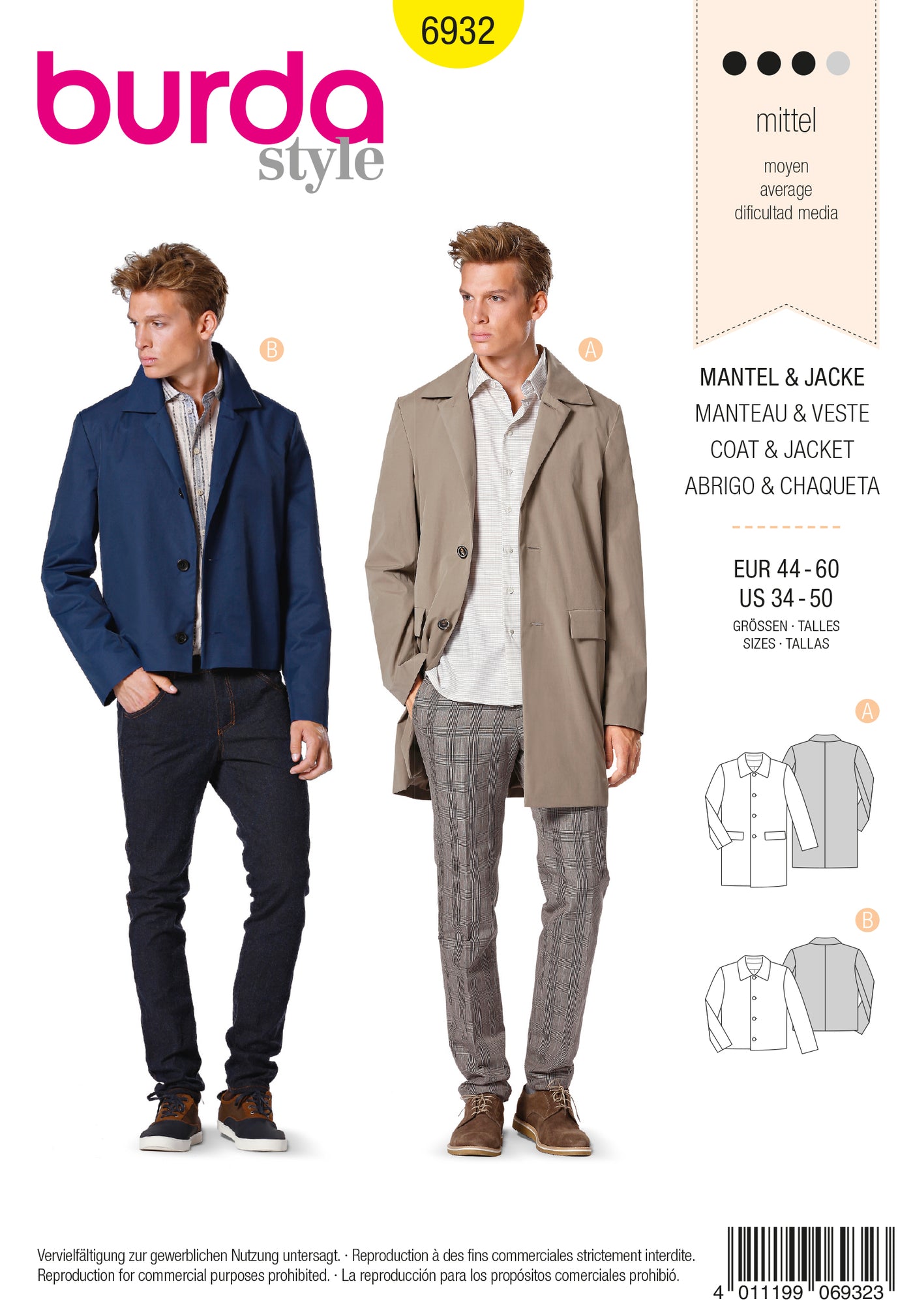 Patron n°6932 Manteau et Veste pour Homme – Les Coupons de Saint