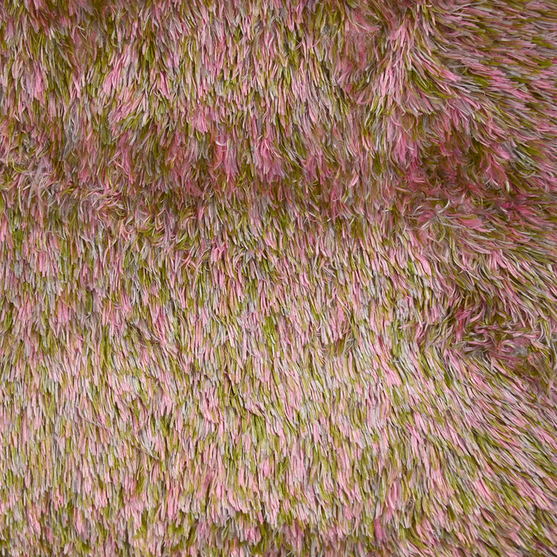 Polaire doudou fantaisie grise rose et verte