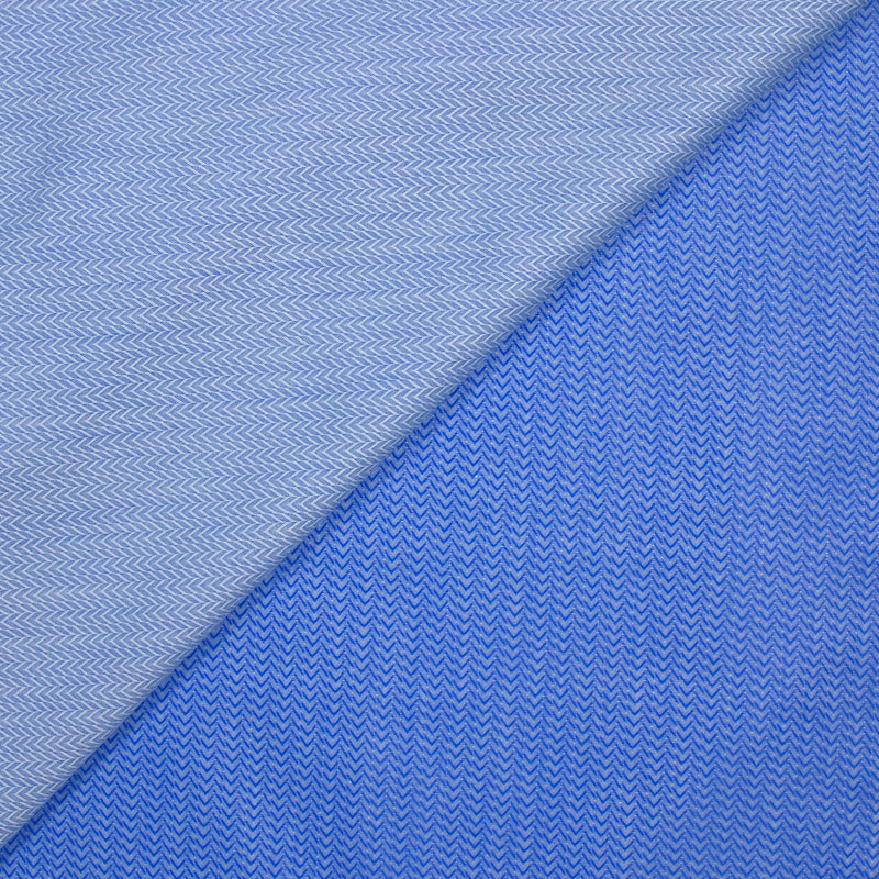 Jacquard polycoton grand chevron bleu