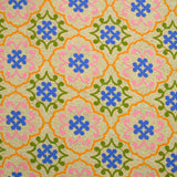 Polycoton imprimé azulejo bleu et orange