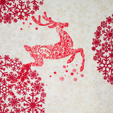 Polycoton imprimé cerf de Noël rouge