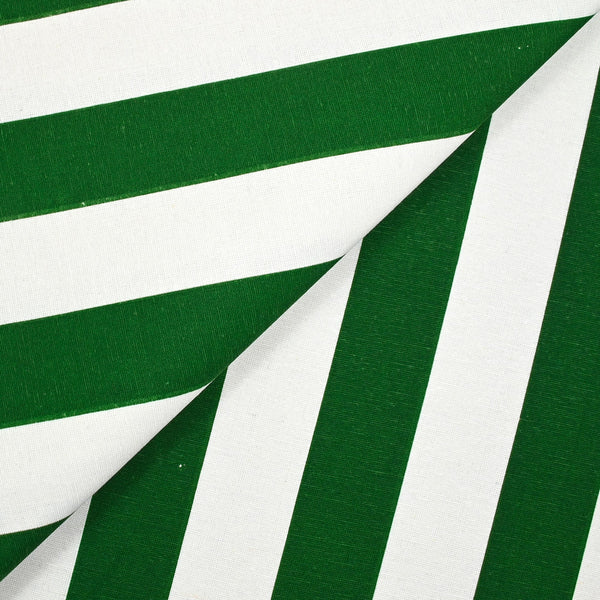 Polycoton imprimé rayé vert et jaune