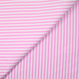 Polycoton rayé rose 5mm fond blanc