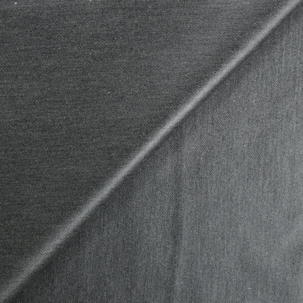 Polycoton sergé gris métallisé