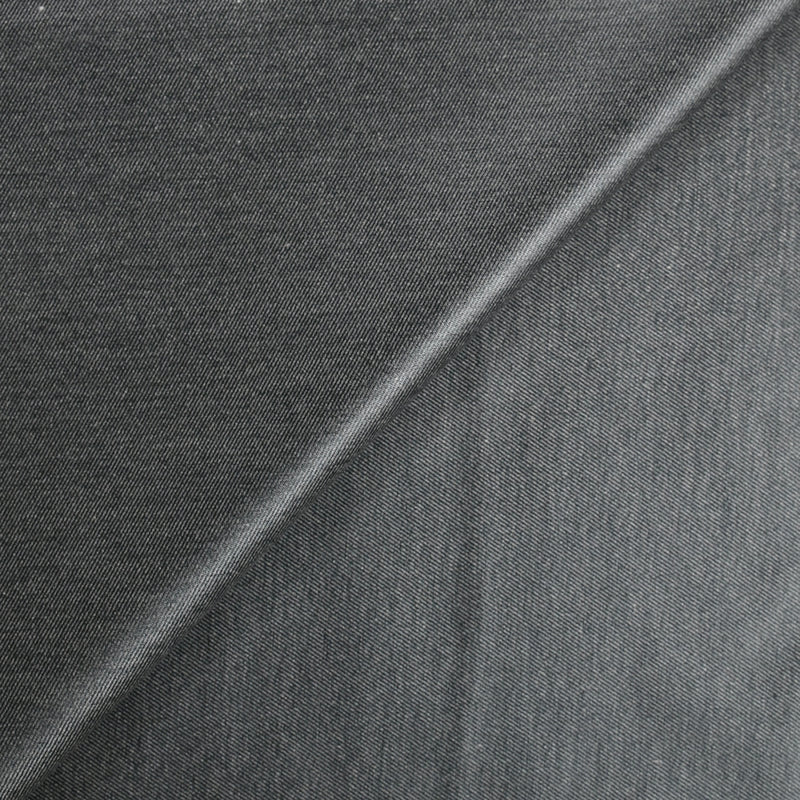 Polycoton sergé gris métallisé