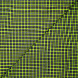 Polycoton tissé-teint à carreaux gris anthracite et vert pomme
