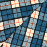Polyester cardé à carreaux bleu