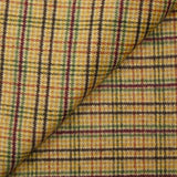 Polyester cardé Elodie moutarde et vert