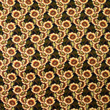 Polyester imprimé fleurs fond noir