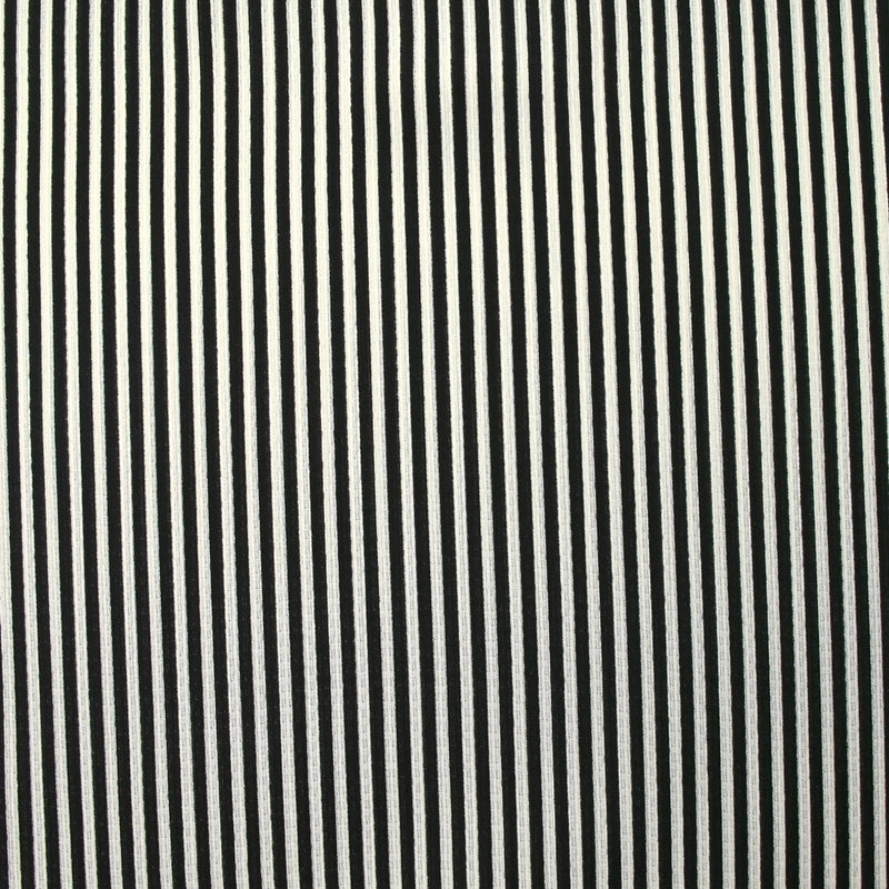 Polyester imprimé rayé noir et blanc