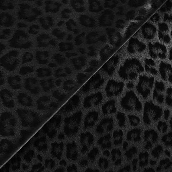 Polyester imprimé léopard noir