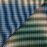 Polyester lourd à carreaux vert et marine fond beige