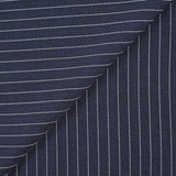 Polyester rayé 13mm fond marine