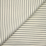 Polyviscose élasthanne rayée noir fond blanc cassé