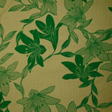Polyviscose imprimée fleurs bicolore verte fond vert