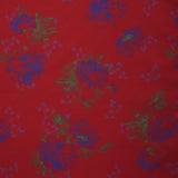 Polyviscose imprimée pivoine fond rouge