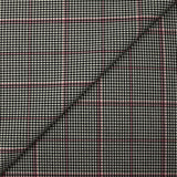 Polyviscose prince-de-galles ligne rose fond noir et blanc