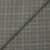 Polyviscose tissée-teinte prince-de-galles noir et blanc ligne beige