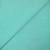 Polyviscose tissée-teinte rayure blanche et menthe