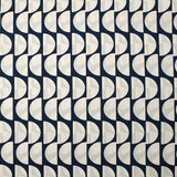 Popeline de coton imprimée demi-cercle fond bleu nuit