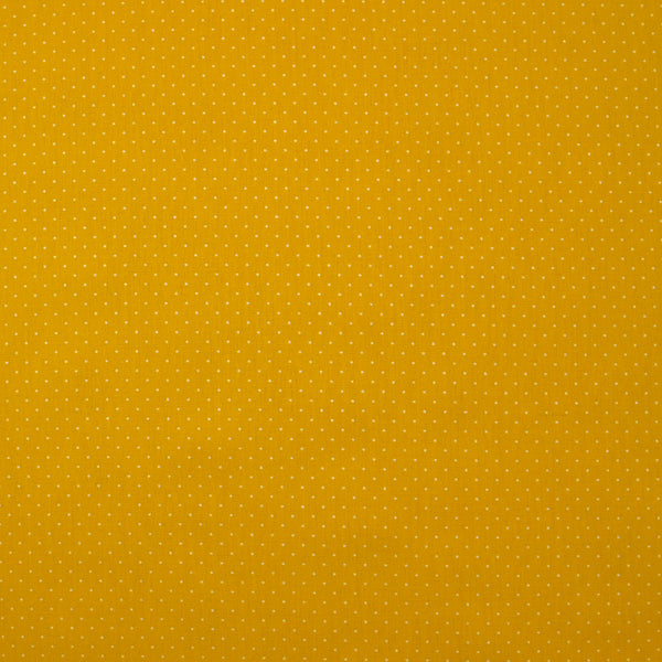 Popeline de coton imprimée mini pois fond jaune