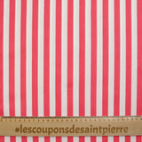 Cotton poplin printed raspberry white background