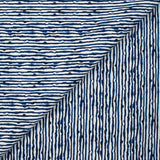 Popeline de coton imprimée rayures d'encre fond blanc