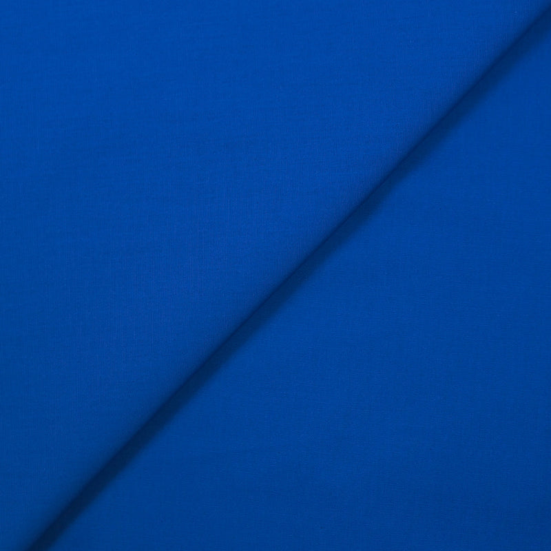 Popeline de coton satinée bleu roi