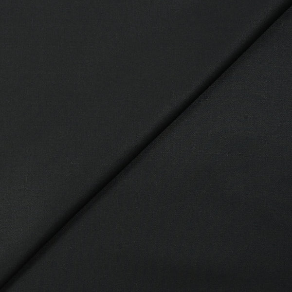 Popeline de coton satinée noir corbeau