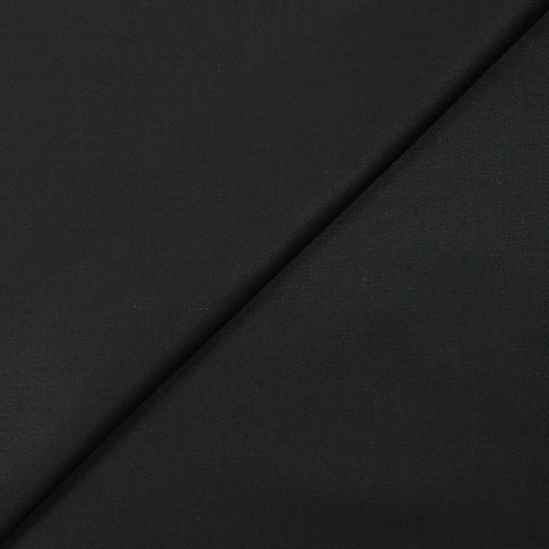 Popeline de coton satinée noir corbeau