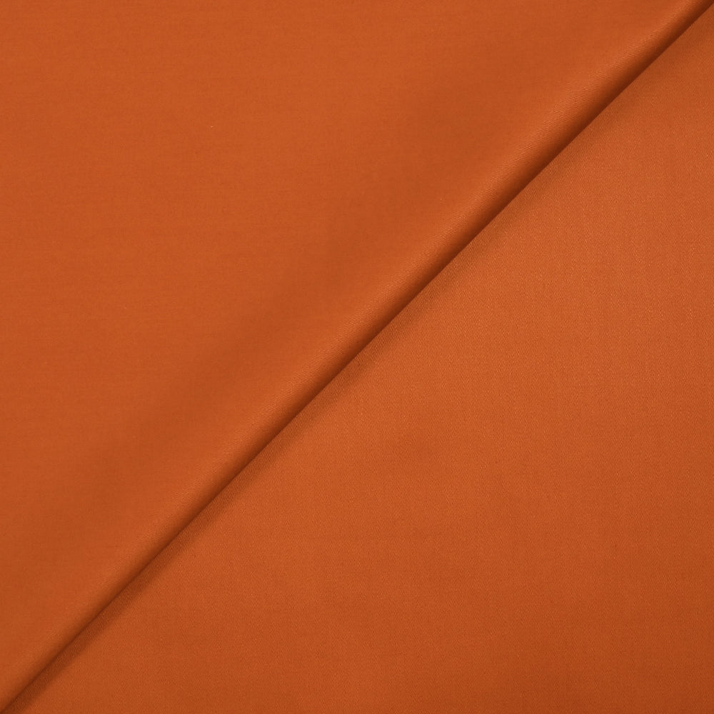 Coupon Tissu Orange Bande Satinée - 160 X 73 Cm - Coton Fin, Fait Main, Création Textile