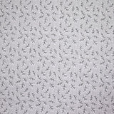 Popeline polycoton imprimée rayée et branche fond gris