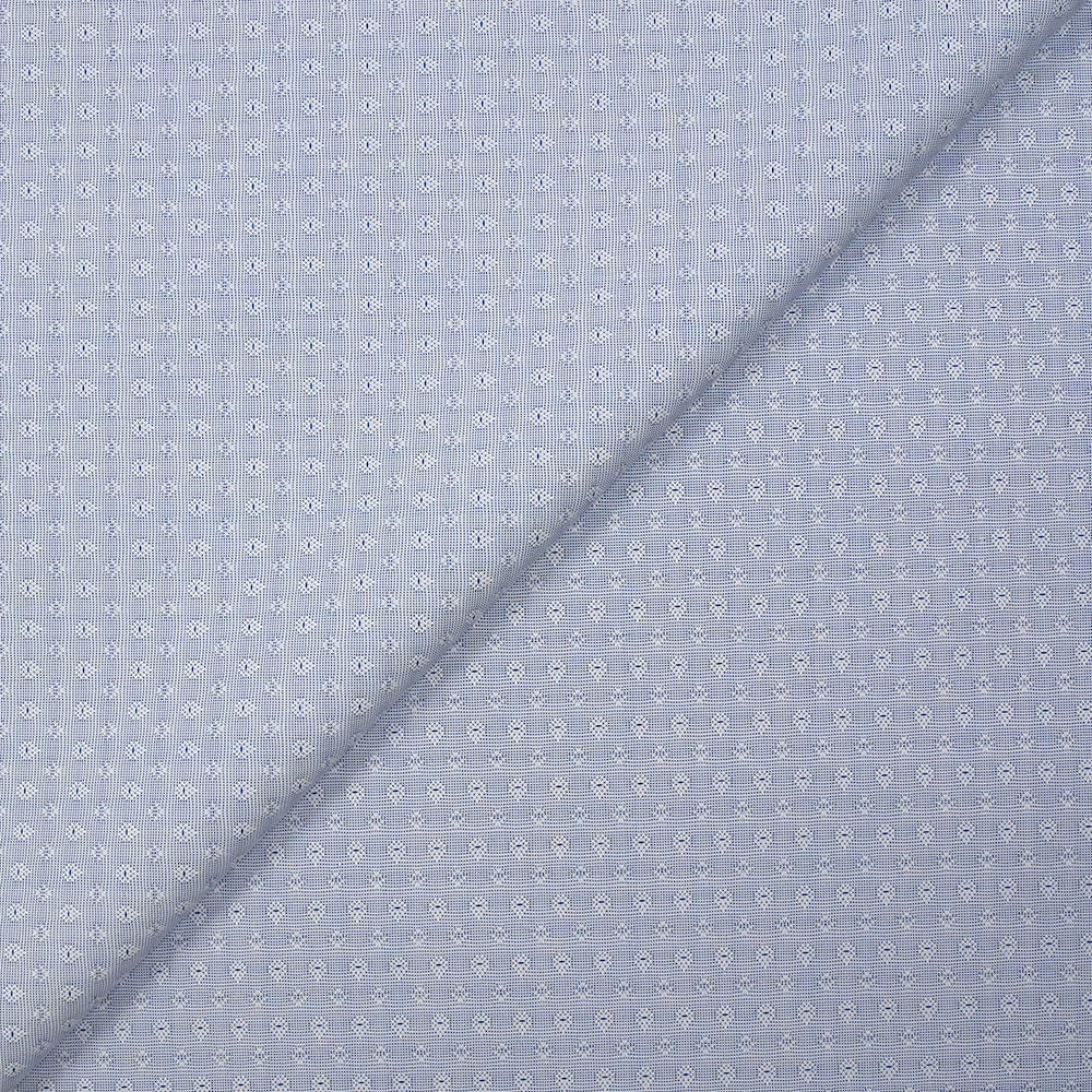 Popeline polycoton jacquard Octave bleu marine et blanc – Les Coupons ...