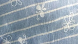 Chambray polyester rayé imprimé butterfly fond noir