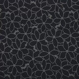 Crêpe floqué Mathilda fleurs blanche fond beige