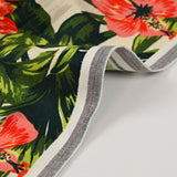 Lin viscose imprimé île déserte fond marine