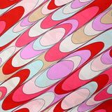 Satin de polyester psychédélique rose violet et bleu ciel