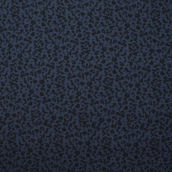 Satin de viscose imprimé mini léopard fond marine