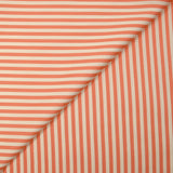 Satin de viscose tissé-teint rayé 6 mm pêche et blanc cassé