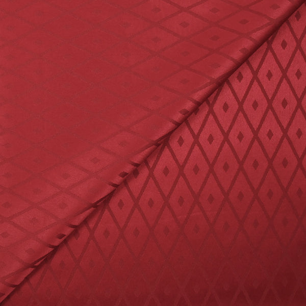 Satin jacquard de polyester losange rouge grenat