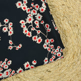 Satin polyester imprimé arborescence fond marine