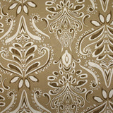 Satin polyester imprimé baroque fond beige
