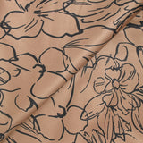 Scuba toucher suédine imprimé fleurs fond camel