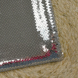 Sequins argentés sur maille chair