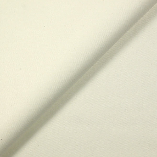 Sergé de coton élasthanne blanc cassé