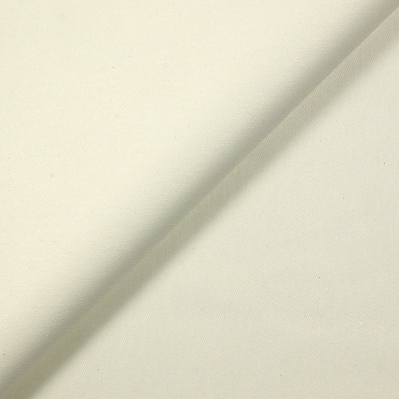 Sergé de coton élasthanne blanc cassé