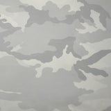 Sergé de coton élasthanne camouflage gris fond blanc