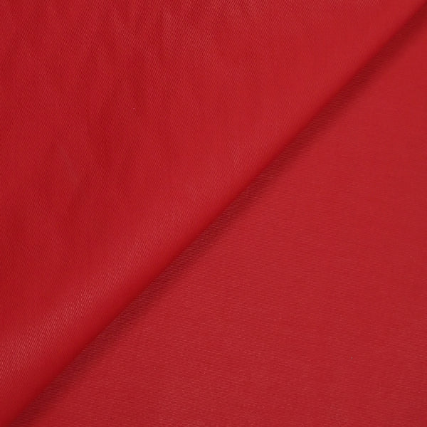 Sergé de coton élasthanne enduit rouge