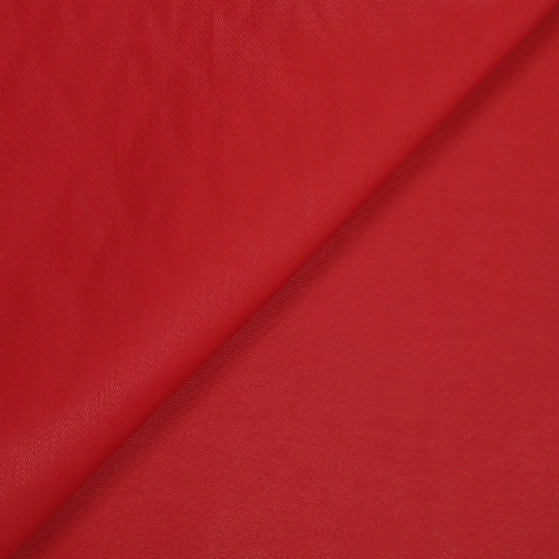 Sergé de coton élasthanne enduit rouge