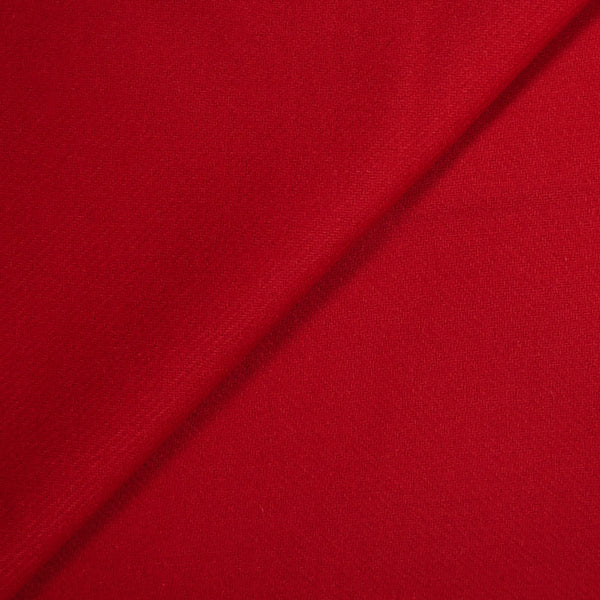 Sergé de laine mélangée rouge cerise